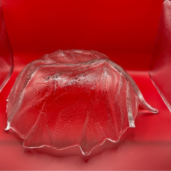Vintage Blenko Clear Glass Cabbage Leaf Bowl l - Picture 10 of 11